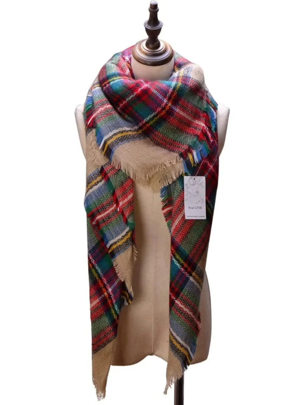 Cozy Winter Plaid Wrap Scarf | Warm Blanket Shawl for Women | Fashion